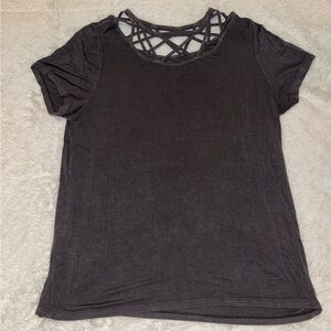 American Eagle Grey Strappy Collar Soft and Sexy T-Shirt Size  Large